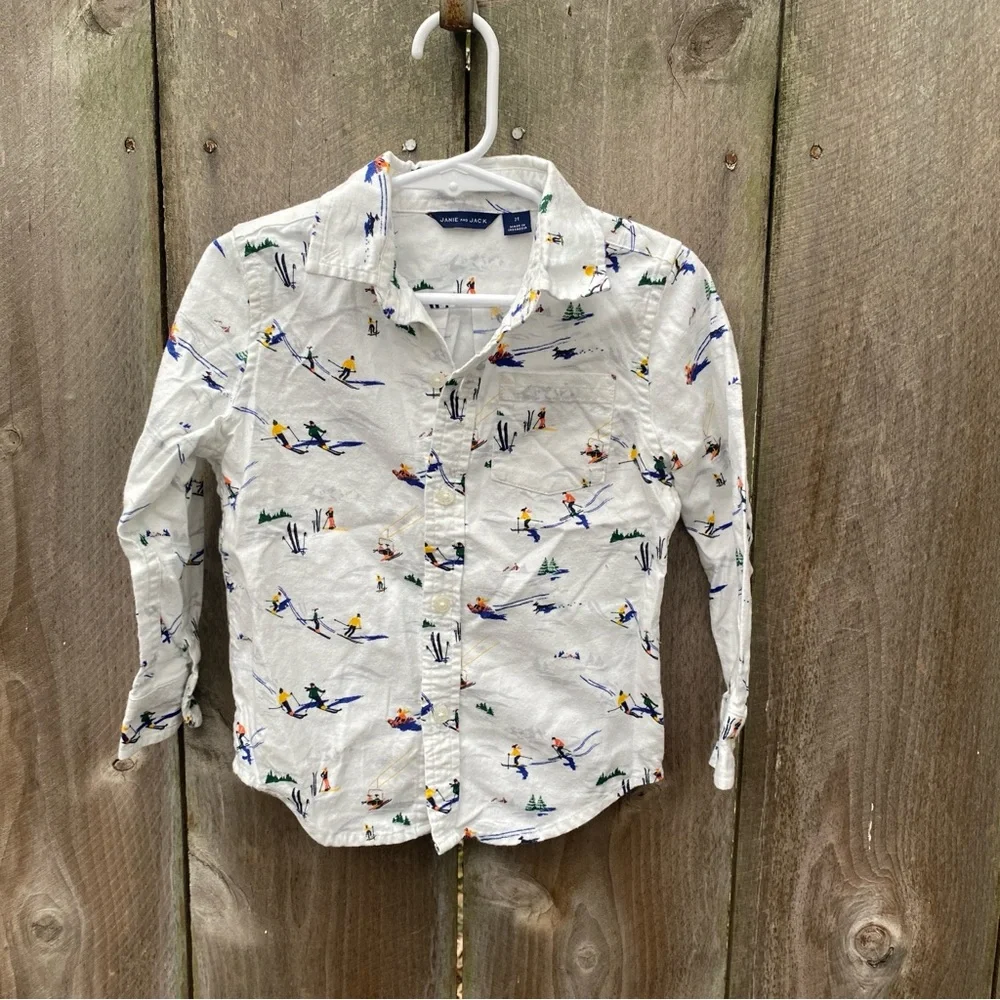 Janie and Jack Ski Brushed Twill Shirt 2T - Picture 2 of 5